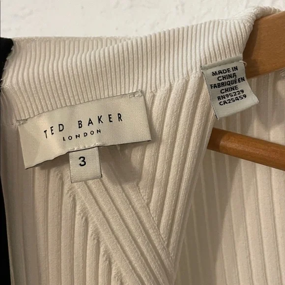 TED BAKER Oliyia Short Sleeve A Line Faux black Leather Mini Dress US Size 8 - Picture 11 of 12